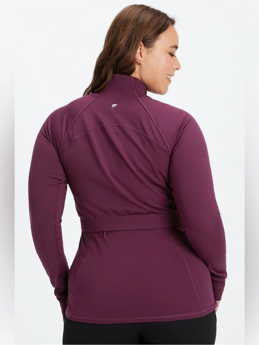 Fabletics Trinity Performance Jacket in Burgundy | Size S based on measurements